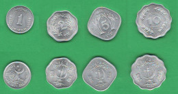 Pakistan 1 + 2 + 5 + 10 Paisa Anni ' 70 Aluminum Coins - Pakistán