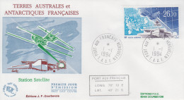 Enveloppe   FDC   1er  Jour   T.A.A.F    Station  Satellite  Du   CNES   1994 - FDC