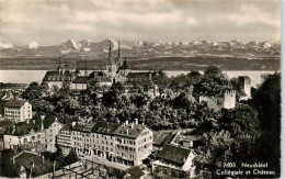 13955521 Neuchatel_NE Panorama Collégial Et Château Et Les Alpes - Sonstige & Ohne Zuordnung