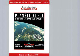 Carte Pub Type Flyer Cinéma GAUMONT Planète Bleue - Other & Unclassified