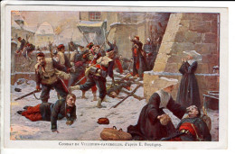 Combat De Villepion-Faverolles, D'aprés E. Boutigny - Cartes Postales Ancienne - Pittura & Quadri