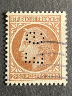 FRANCE E N° 681 Ceres EG 70 Indice 2 Perforé Perforés Perfins Perfin Superbe - Otros & Sin Clasificación