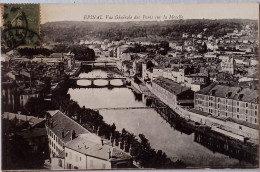 CPA  Circulée 19??, Épinal (Vosges) - Vue Générale Des Ponts Sur La Moselle   (38) - Epinal