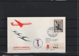 Schweiz Luftpost FFC  Kuweit Airways 7.4.1964 Genf - Kuweit - Primi Voli