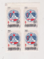 YUGOSLAVIA, 1987 40 Din Red Cross Charity Stamp  Imperforated Proof Bloc Of 4 MNH - Nuovi