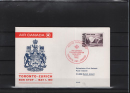 Schweiz Luftpost FFC  Air Canada 1.5.1972 Toronto - Zürich - Primeros Vuelos