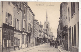 45. MONTARGIS. CPA. RUE DU LOING..ANIMATION. COMMERCES.  + TEXTE ANNÉE 1914 - Montargis