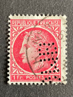 FRANCE G N° 676 Ceres GMB 94 Indice 4 Perforé Perforés Perfins Perfin - Autres & Non Classés