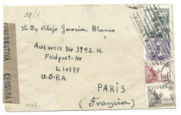 Feldpost Spanien Barcelona Zensur Fliegerhorst Bordeaux 1943 - Feldpost 2e Guerre Mondiale