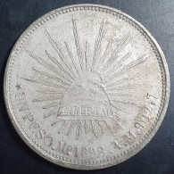 Republic Mexico 1 Un Peso Cap And Rays 1898 Silver Mo AM VF - Messico