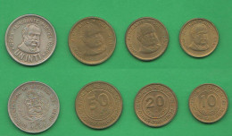 Peru' 10 20 50 Centimos + Un Intin 1985 E 1986 Brass E Nickel Coins - Perú