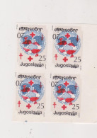 YUGOSLAVIA, 1987 20 & 25 Din Red Cross Charity Stamp  Imperforated Proof Bloc Of 4 MNH - Neufs
