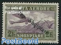 Albania 1927 2Fr, Stamp Out Of Set, Unused (hinged), Nature - Transport - Birds - Aircraft & Aviation - Flugzeuge