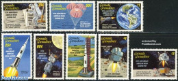 Grenada Grenadines 1989 Moonlanding Anniversary 8v, Mint NH, Transport - Space Exploration - Grenade (1974-...)