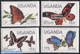 Uganda 1984 Butterflies 4v, Mint NH, Nature - Butterflies - Other & Unclassified