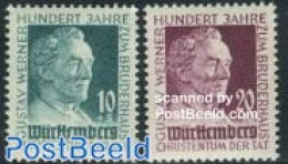 Germany, French Zone 1949 Wurttemberg, Gustav Werner 2v, Mint NH, Religion - Religion - Autres & Non Classés