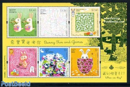 Hong Kong 2007 Children Games 6v M/s, Mint NH, Nature - Various - Rabbits / Hares - Toys & Children's Games - Ongebruikt