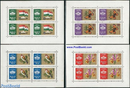 Hungary 1961 Stamp Exposition 4 S/s, Mint NH, Nature - Birds - Butterflies - Flowers & Plants - Orchids - Nuovi