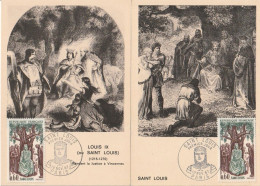 " SAINT- LOUIS / LOUIS IX " Sur 2 Cartes Maximum De 1967. Obl. PARIS. N° YT 1539. Parfait état CM à Saisir !!! - Sonstige & Ohne Zuordnung