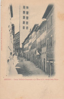 AREZZO-CORSO V. EMANUELE E LA CHIESA DI S.MARIA DELLA PIEVE-CARTOLINA NON VIAGGIATA  1900-1904-RETRO INDIVISO - Arezzo