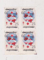 YUGOSLAVIA, 1987 20 & 25 Din Red Cross Charity Stamp  Imperforated Proof Bloc Of 4 MNH - Ongebruikt