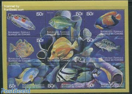 Comoros 1999 Fish 9v M/s, Coris Aygula, Mint NH, Nature - Fish - Fische