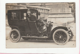 CARTE PHOTO BELLE VOITURE AVEC CHAUFFEUR - Photographie