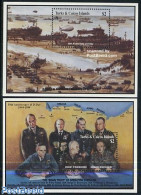 Turks And Caicos Islands 1994 D-Day 2 S/s, Mint NH, History - Transport - Various - World War II - Ships And Boats - Z.. - WO2