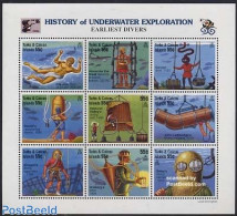 Turks And Caicos Islands 1996 Diving 9v M/s, China 96, Mint NH, Sport - Diving - Philately - Duiken