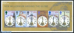Turks And Caicos Islands 1999 New Millennium 6v M/s, Mint NH, Various - New Year - Art - Clocks - Nieuwjaar