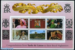 Turks And Caicos Islands 1997 Wedding Anniversary 6v M/s, Mint NH, History - Kings & Queens (Royalty) - Koniklijke Families