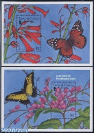 Turks And Caicos Islands 1997 Flowers 2 S/s, Mint NH, Nature - Butterflies - Flowers & Plants - Otros & Sin Clasificación