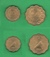 Paraguay 10 + 50 Centimos 1953 Aluminum Bronze Typological Coins K 25 E 28 - Paraguay