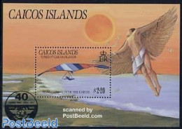 Turks And Caicos Islands 1985 I.C.A.O. S/s, Mint NH, Sport - Transport - Gliding - Aircraft & Aviation - Avions