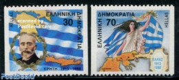 Greece 1988 Epirus, Macedonia 2v Coil, Mint NH, History - Flags - Nuovi