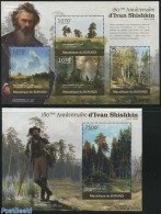 Burundi 2012 Ivan Shishkin Paintings 2 S/s, Mint NH, Nature - Trees & Forests - Art - Paintings - Rotary, Club Leones
