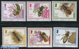 Isle Of Man 2012 Bees 6v, Mint NH, Nature - Bees - Flowers & Plants - Insects - Man (Ile De)