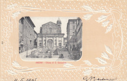 ANCONA-CHIESA S. DOMENICO-BELLA CARTOLINA IN RILIEVO STILE LIBERTY- VIAGGIATA IL 4-5-1903-RETRO INDIVISO - Ancona