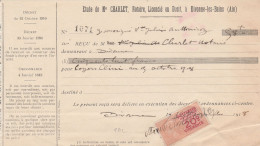 DIVONNE LES BAINS - AIN  - NOTAIRE CHARLET  - RECU EN 1918 - Other & Unclassified