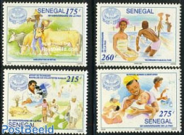 Senegal 1995 50 Years FAO 4v, Mint NH, Health - Nature - Various - Food & Drink - Cattle - Water, Dams & Falls - Agric.. - Ernährung