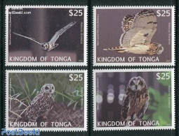 Tonga 2012 Airmail, Owls 4v, Mint NH, Nature - Birds - Birds Of Prey - Owls - Autres & Non Classés