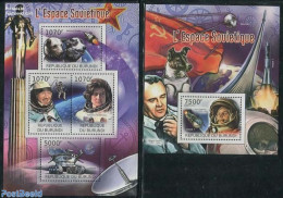 Burundi 2012 Soviet Space Flights 2 S/s, Mint NH, Nature - Transport - Dogs - Space Exploration - Other & Unclassified