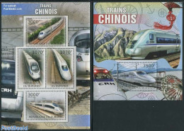 Burundi 2012 Chinese Trains 2 S/s, Mint NH, Transport - Railways - Eisenbahnen