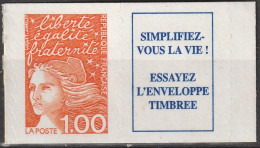 FRANCE 3101a ** MNH Marianne De Luquet Adhésif Bord Droit + Vignette 1997 (CV 4,5 €) - Nuevos