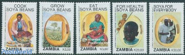 Zambia 1991 Soja Beans 5v, Mint NH, Health - Various - Food & Drink - Rotary - Food