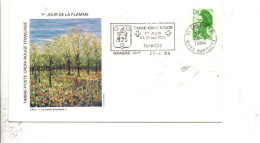 1 ER JOUR FLAMME TIMBRE CROIX ROUGE COLMAR 1985 - Commemorative Postmarks