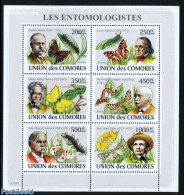 Comoros 2008 Entomologists 6v M/s, Mint NH, Nature - Butterflies - Insects - Comoros