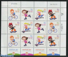 Israel 2003 Children, Fun Sports M/s, Mint NH, Sport - Cycling - Fun Sports - Unused Stamps (with Tabs)