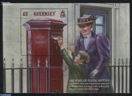 Guernsey 2016 500 Years Post S/s, Mint NH, Mail Boxes - Post - Correo Postal