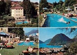 13905229 Lugano_Lago_di_Lugano_TI Pensione Selva Freibad Panorama - Autres & Non Classés